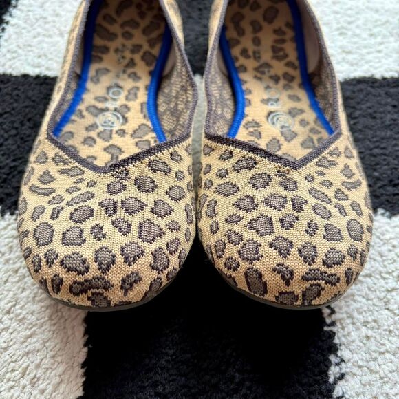 Rothy's The Flat Spotted Leopard Animal Print Round Toe Slip On Ballet Flats 8.5 - Picture 4 of 7